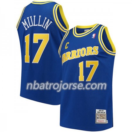 Män Golden State Warriors Tröja Chris Mullin 17 Hardwood Classics Navy Swingman